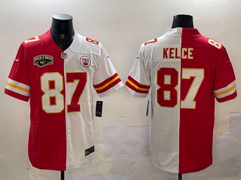 Men Kansas City Chiefs #87 Kelce White red 2025 Nike Vapor Limited NFL Jersey style 2